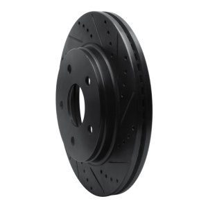 Jeep J8 Brake Rotor (1) - Front Right - R1 Concepts - Drilled & Slotted - Black - `08-`12